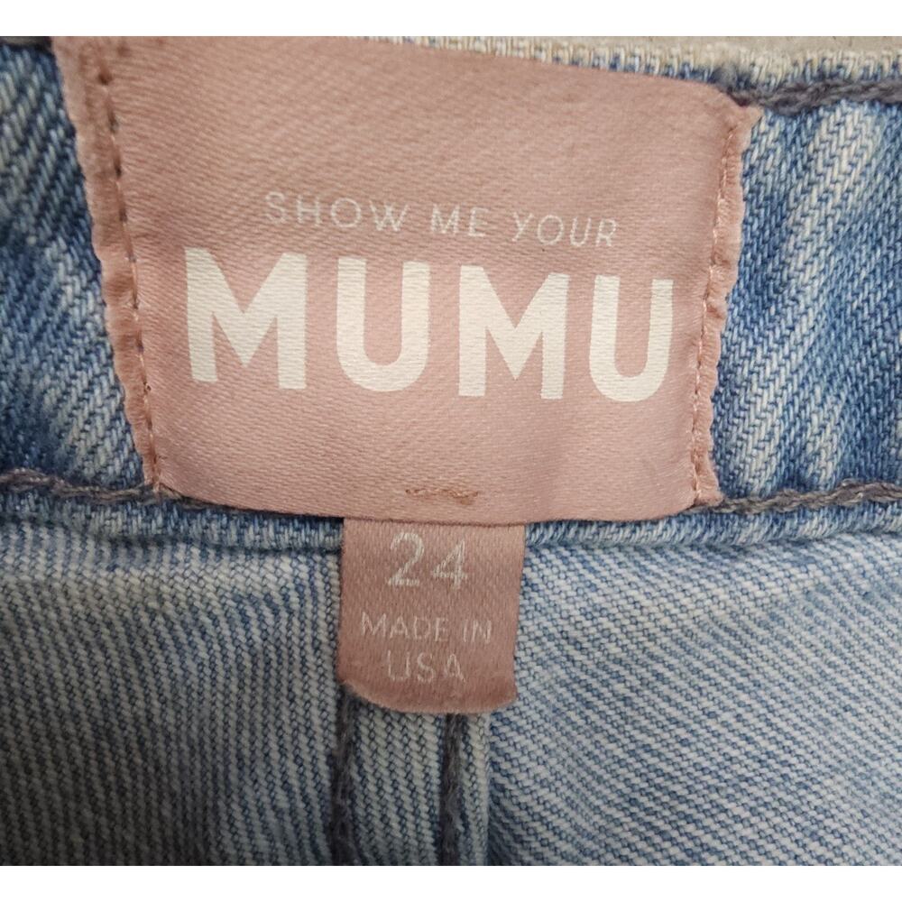 Show Me Your Mumu Womens Houston Cotton Four Pocket High-Rise Denim Shorts - Picture 6 of 6